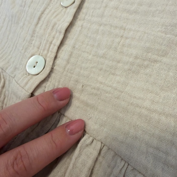 Finding July Beige Button-Up Mini Dress - Picture 3 of 6